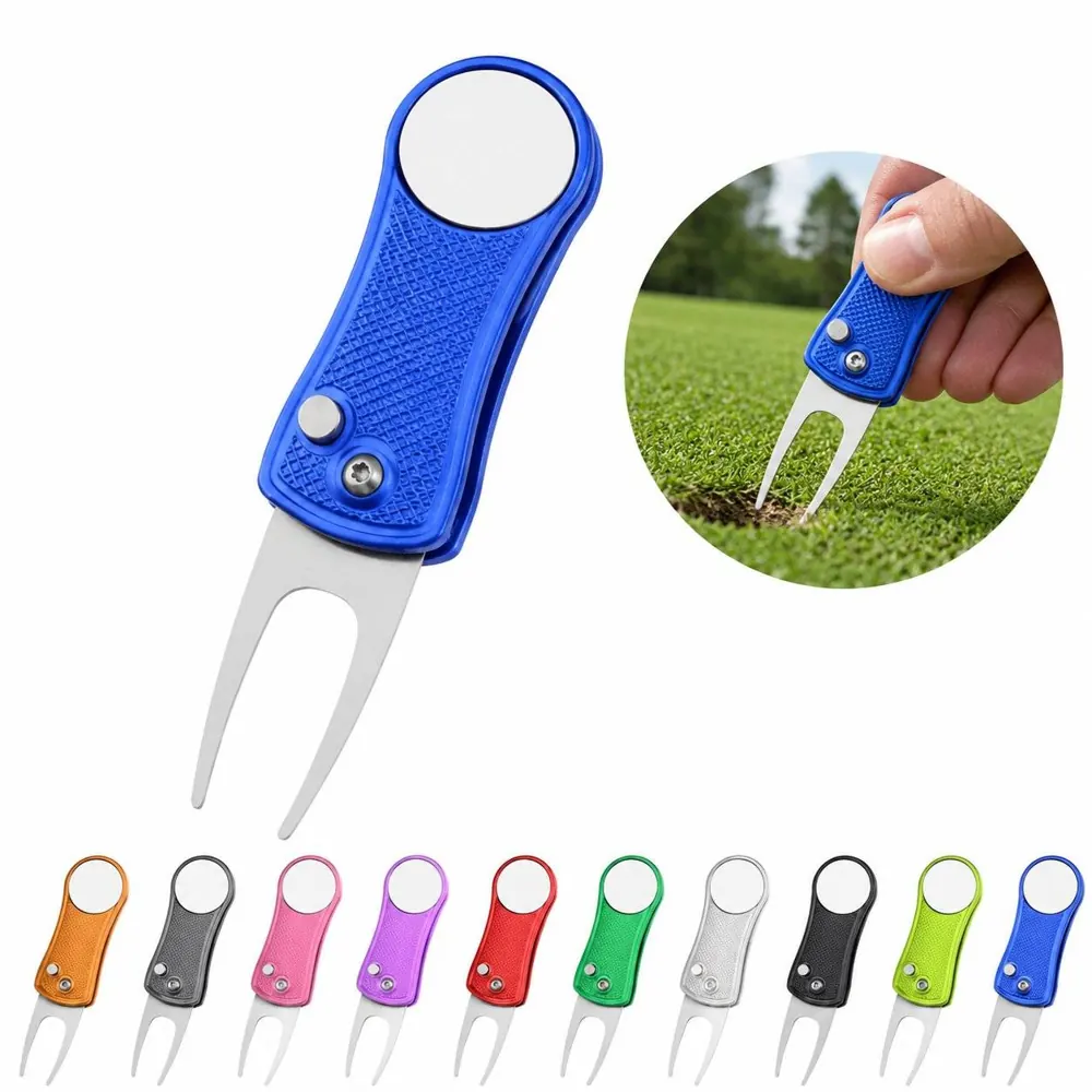 Compact Golf Divot Repair Tool with Metal Fork Prongs 2