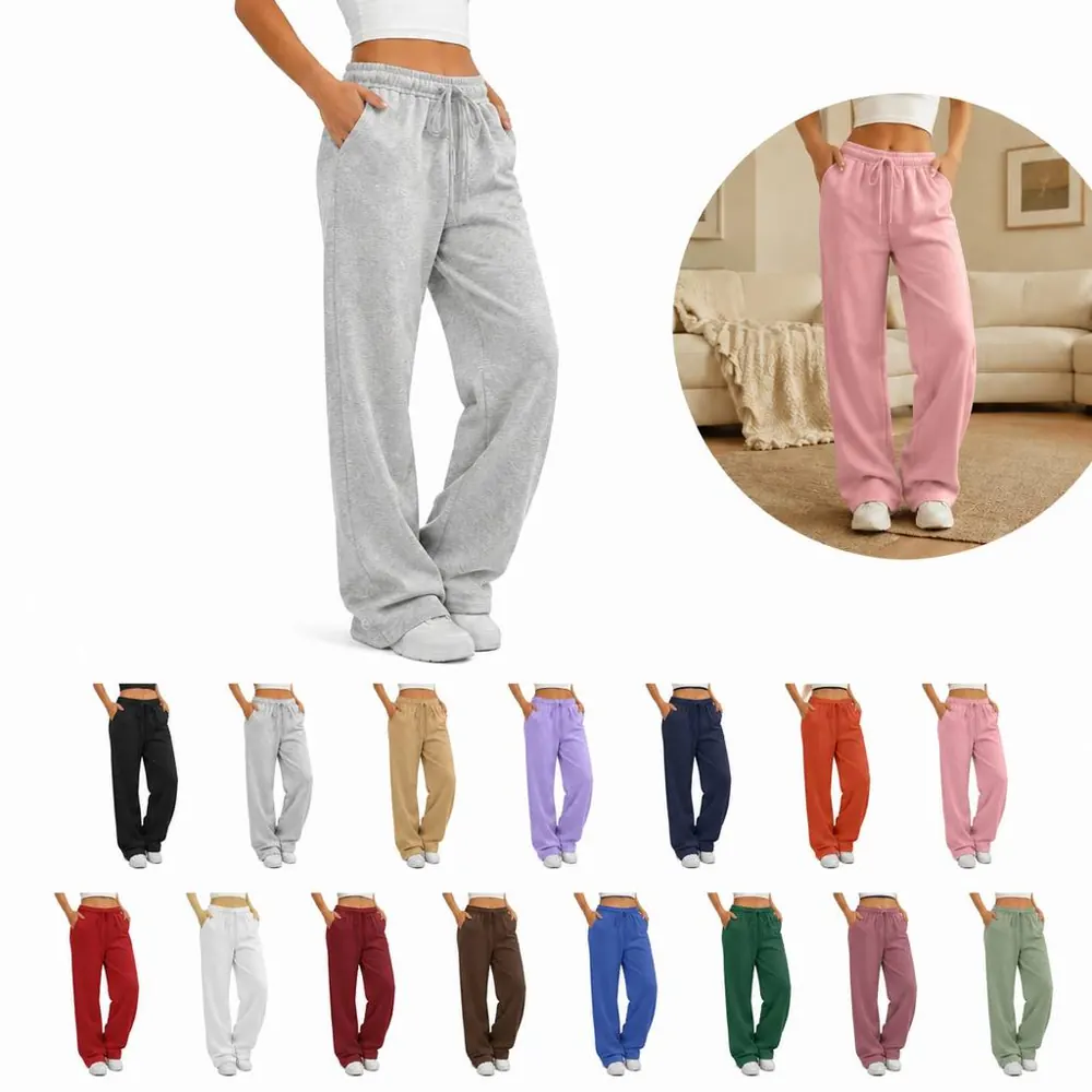 Loose Fleece Sweatpants for Women with Pockets 2