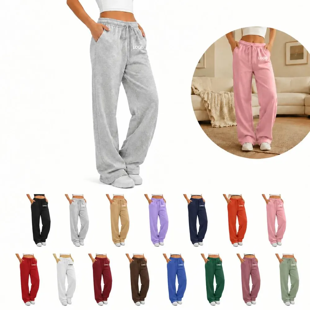 Loose Fleece Sweatpants for Women with Pockets