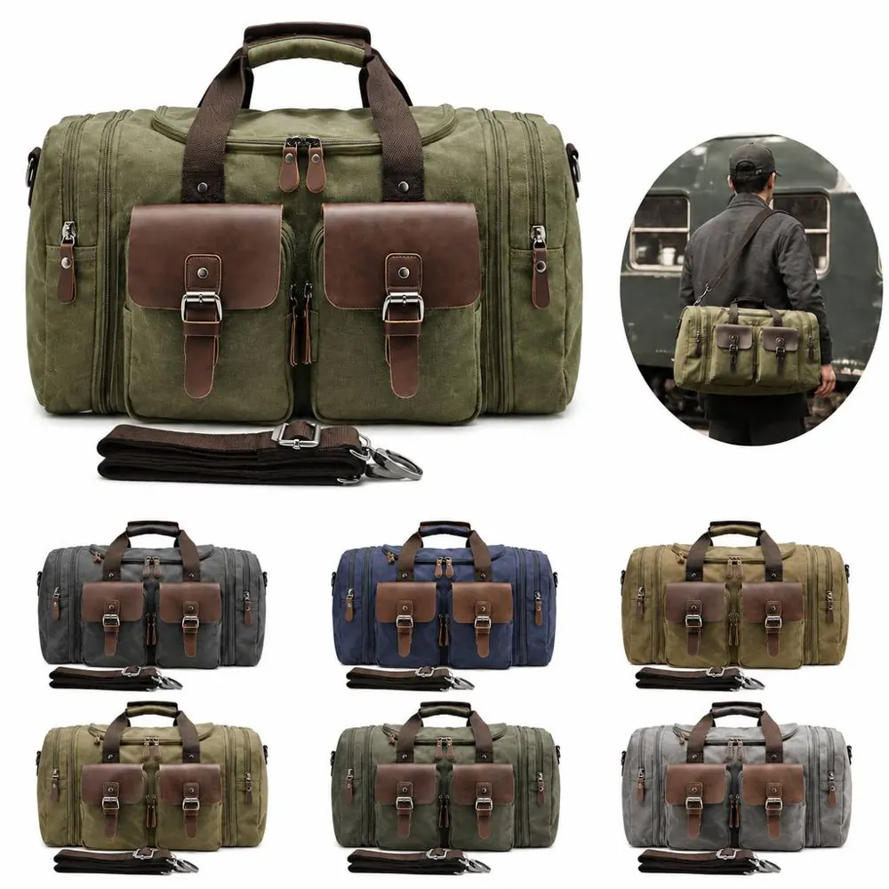 Waxed Canvas Travel Duffel Bag for Commuters 2