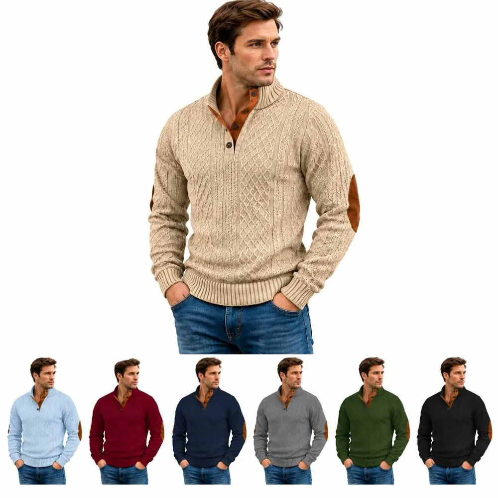 Long Sleeve Quilted Pullover with Stand Collar for Outdoor 2