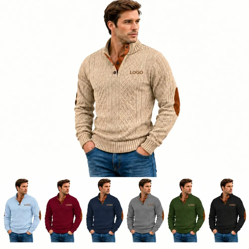 Long Sleeve Quilted Pullover with Stand Collar for Outdoor