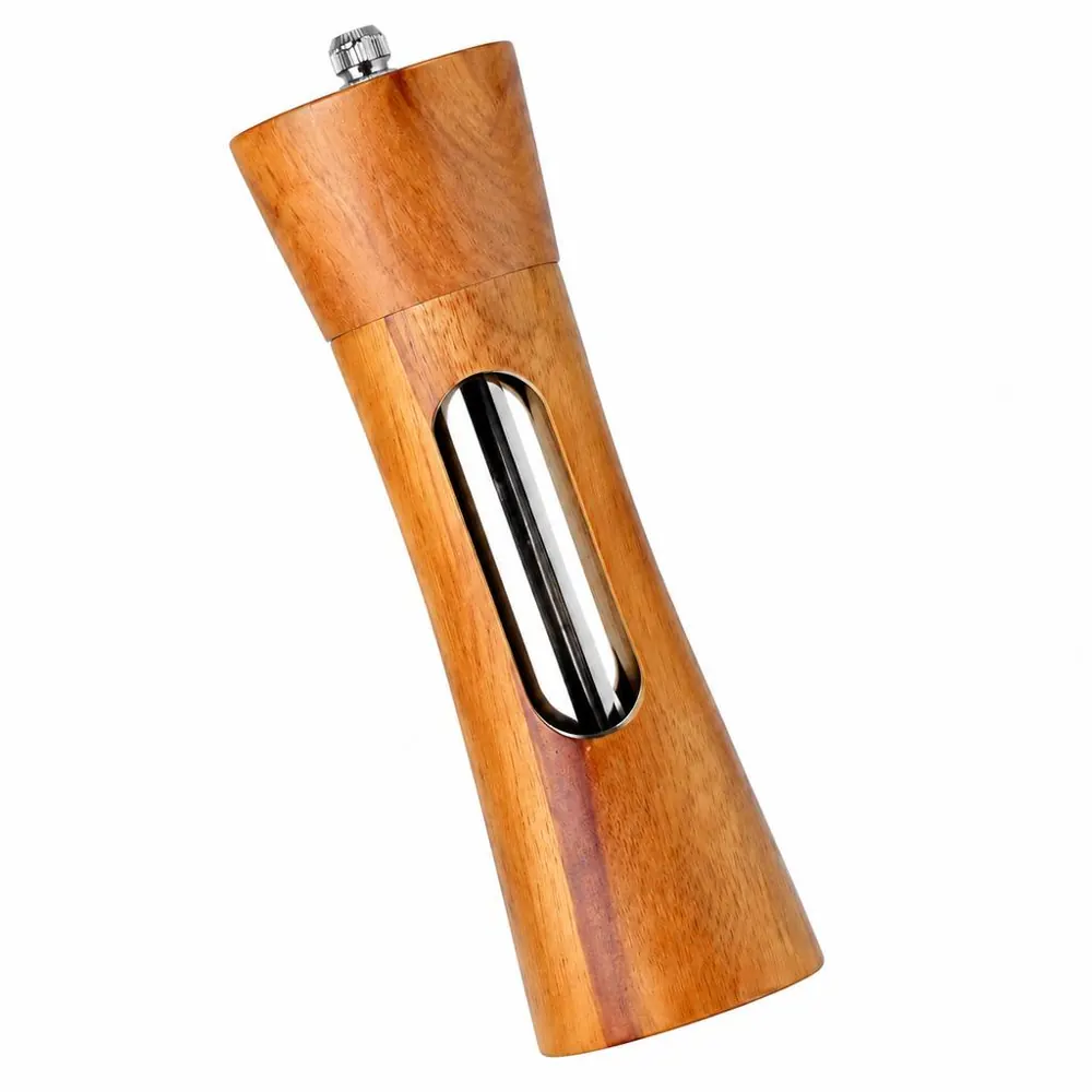 Wooden Salt and Pepper Mill with Ceramic Grinder 2