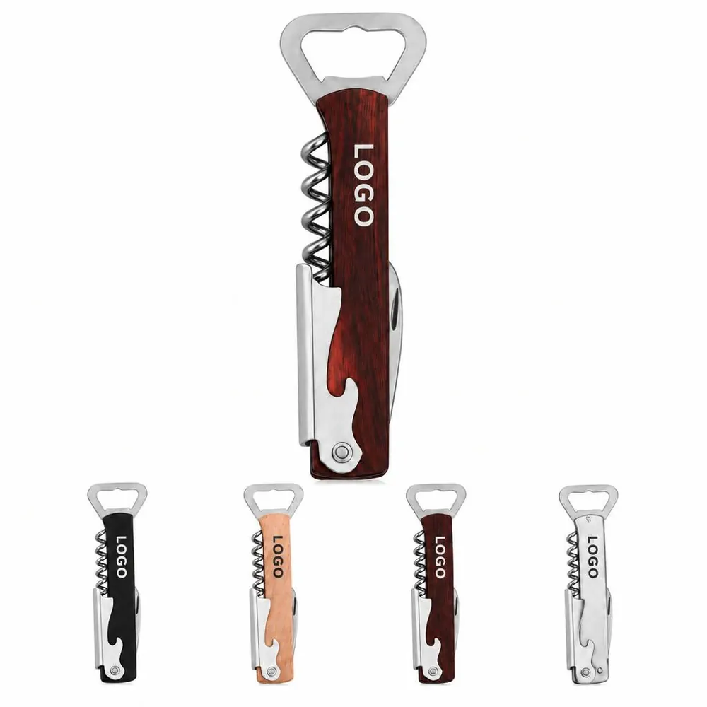 Stainless Steel Wine Bottle Opener with Ergonomic Grip