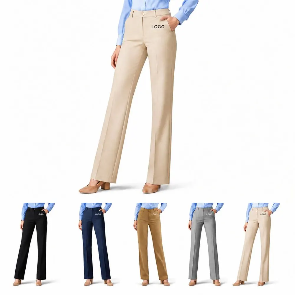 Women's Wrinkle-Resistant Straight-Leg Office Trousers