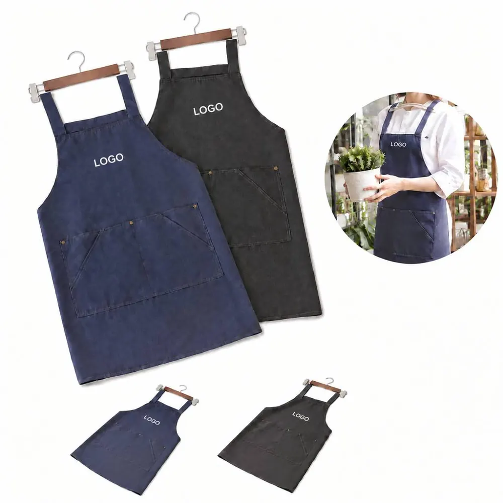 Durable Denim Work Apron with Multi Pockets