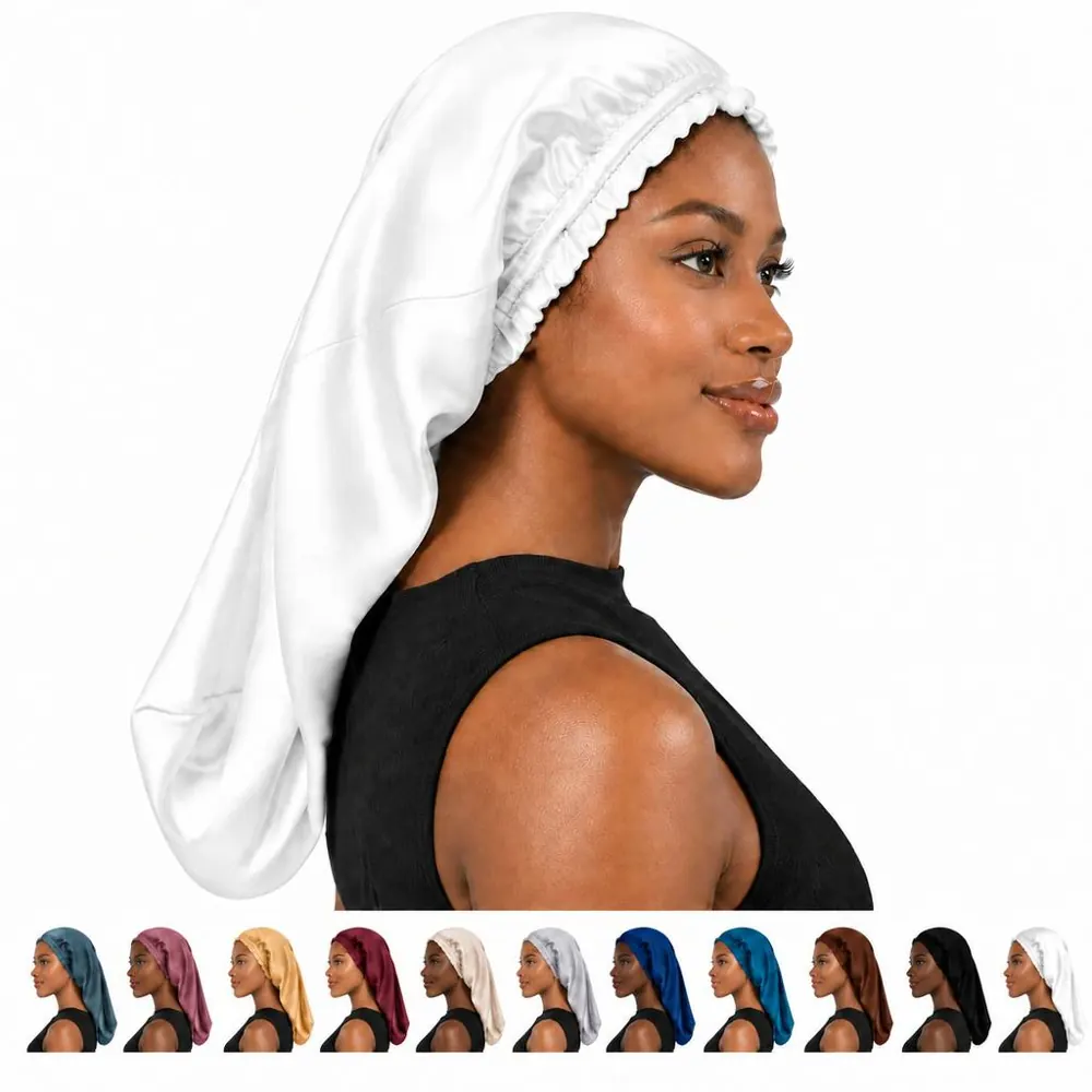 Silk Sleep Bonnet with Adjustable Elastic Fit for Hair 2