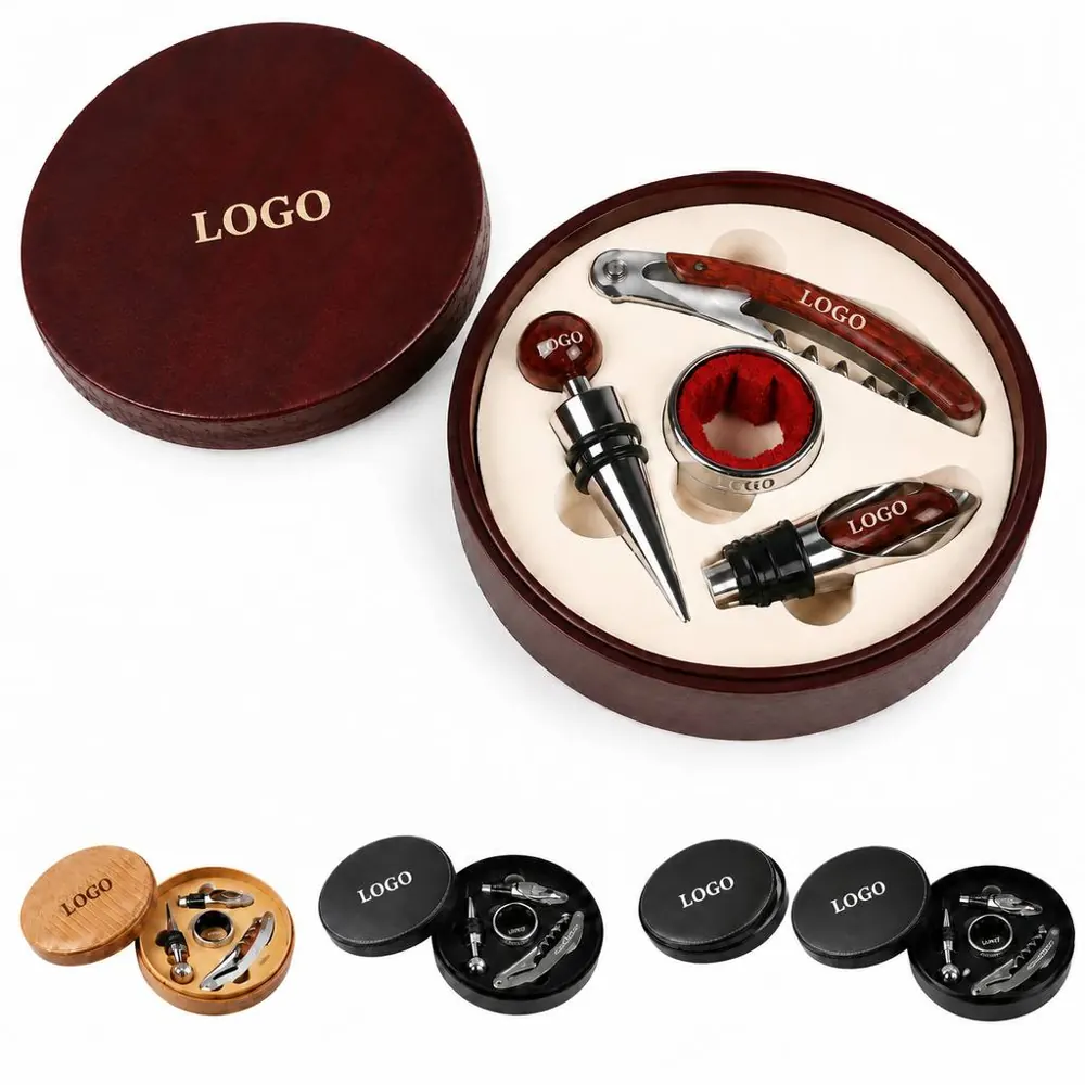 Red Wine Bottle Opener and Stopper Gift Set