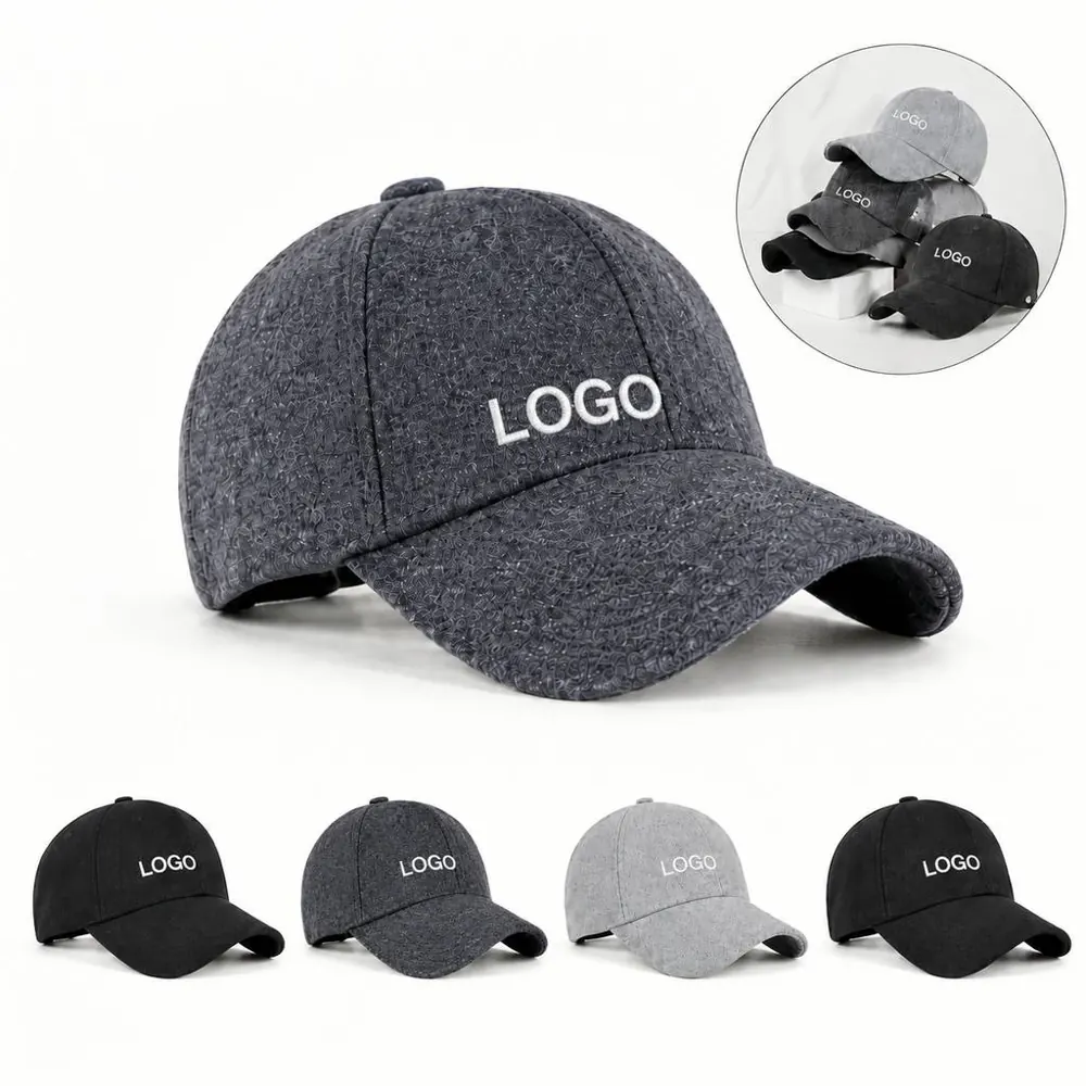 Wool Blend Baseball Cap with Fleece Lining
