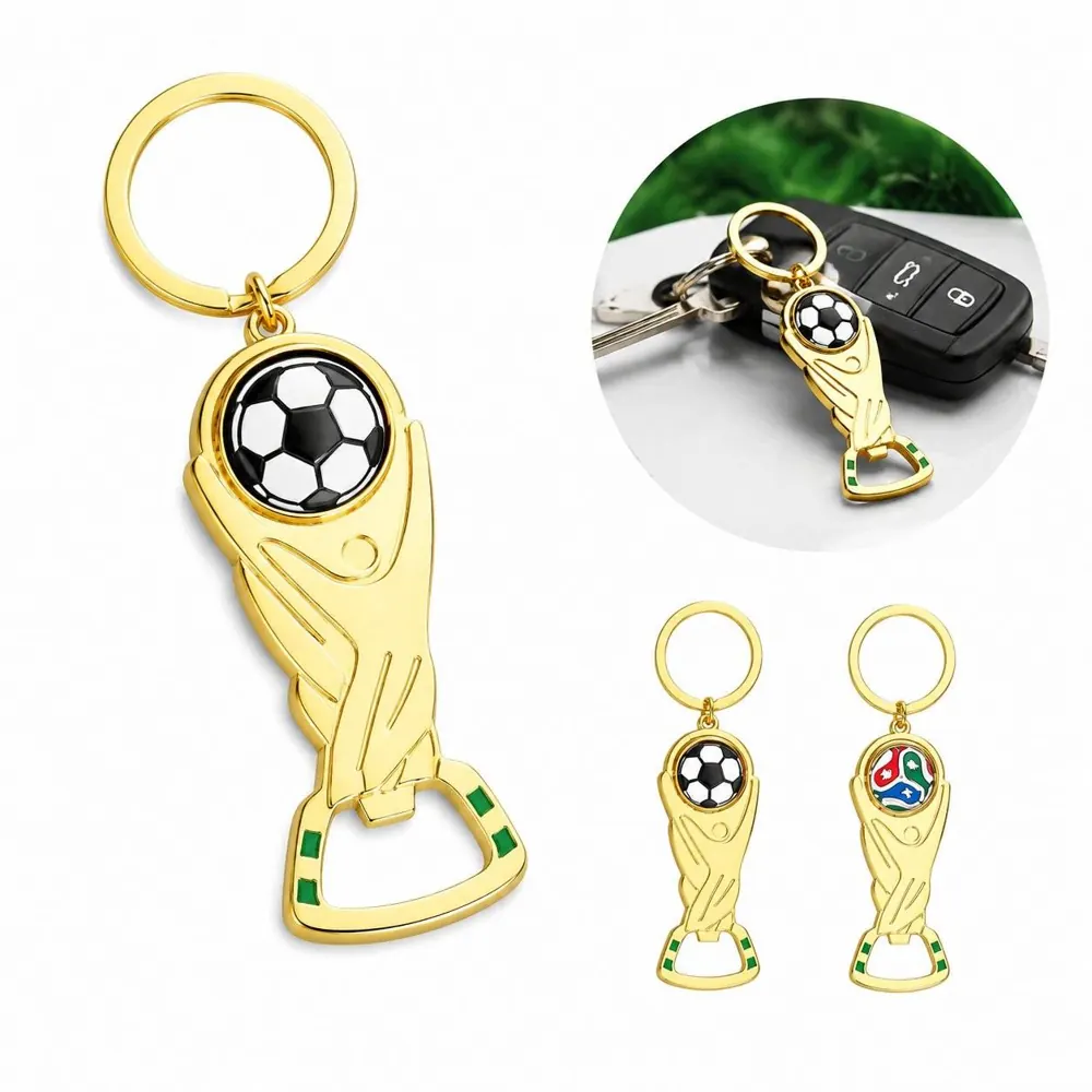 Rotating Soccer Ball Bottle Opener Keychain 2026 2