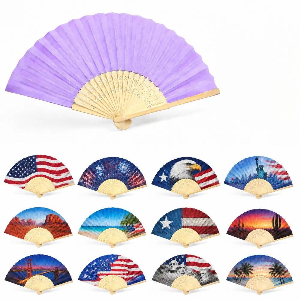 Custom Foldable Paper Fan with Bamboo Frame 2