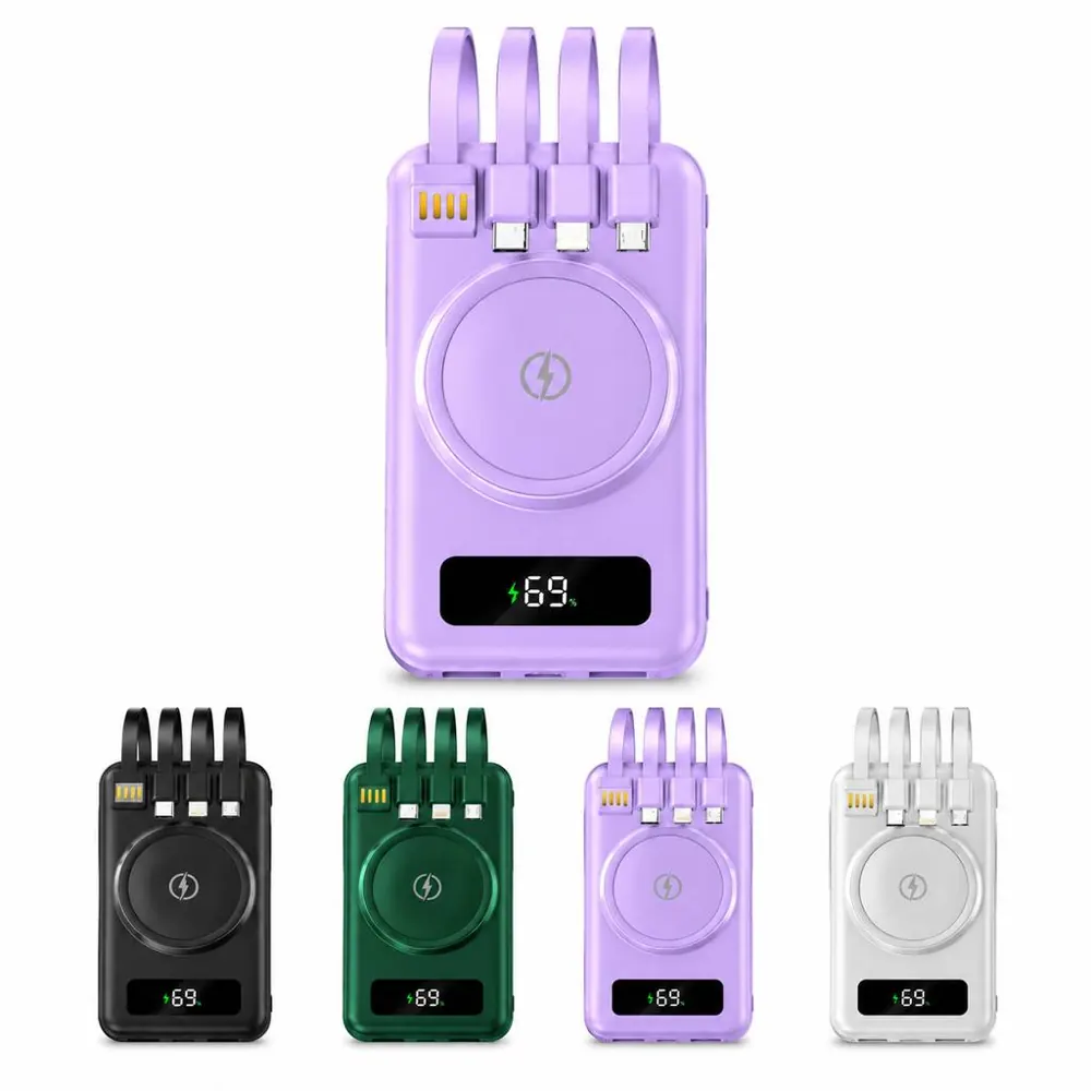 20000mAh Magnetic Wireless Power Bank with Cables 2