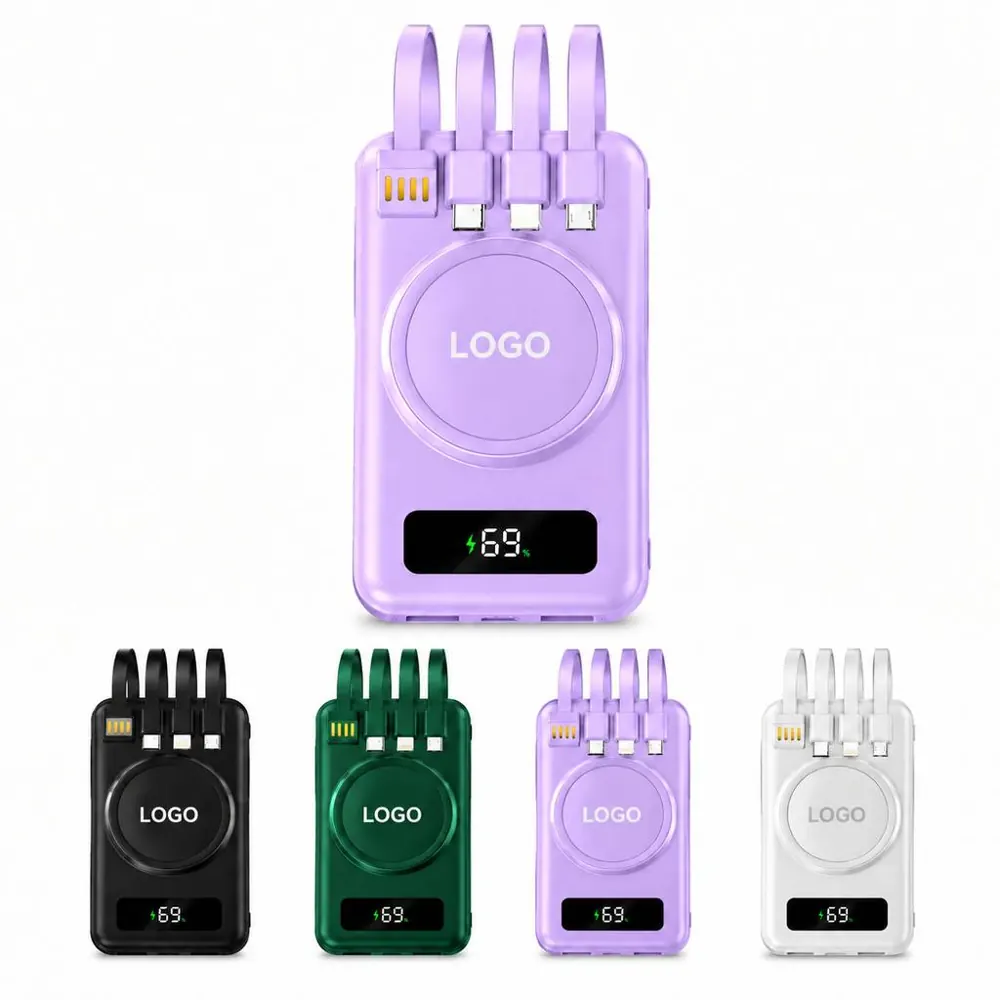 20000mAh Magnetic Wireless Power Bank with Cables