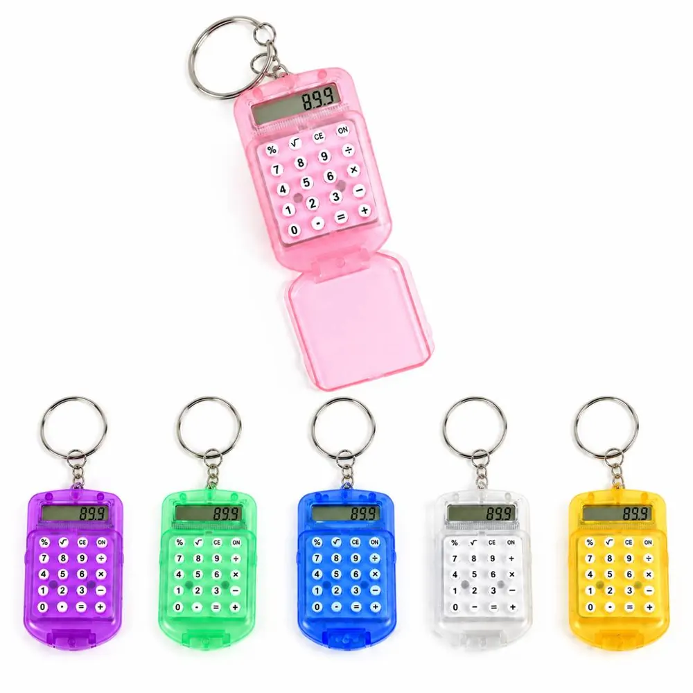 8-Digit Digital Calculator with Keychain Compact Portable 2
