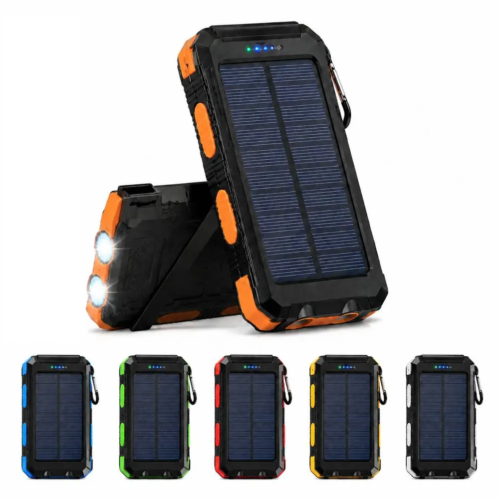 Portable Solar Charger with LED Light for USB Devices 2