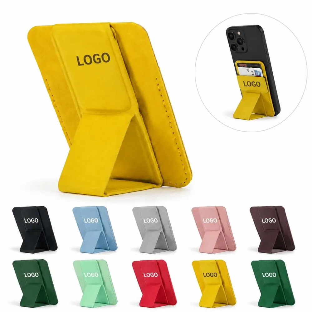 Self-Adhesive PU Card Holder with Upright Stand