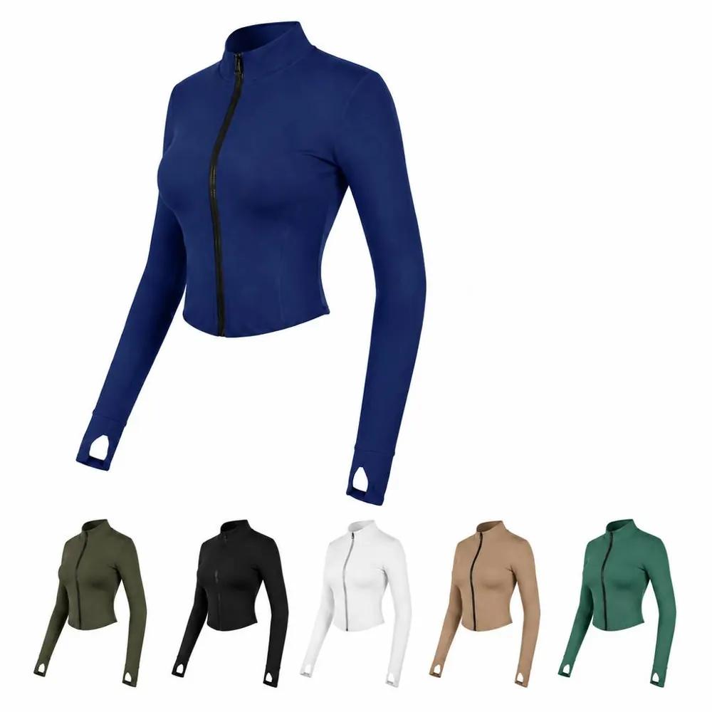 Lightweight Yoga Jacket with Full-Zip Front and Thumb Holes 2