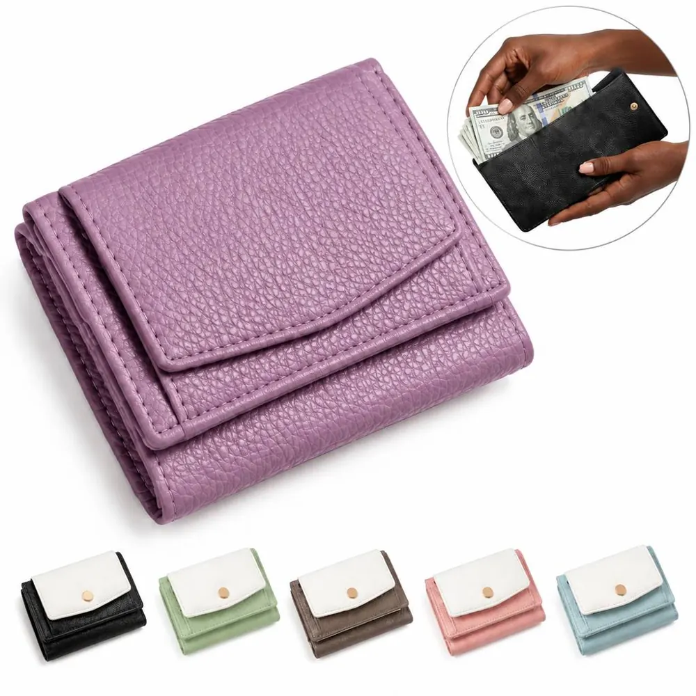Women's Slim Leather Wallet with Coin Pocket 2