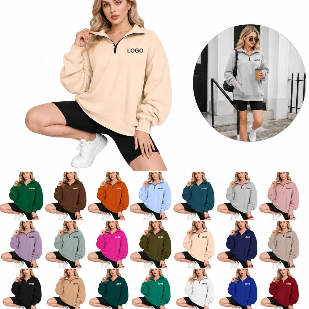 Half Zip Athletic Pullover Breathable Moisture Wicking
