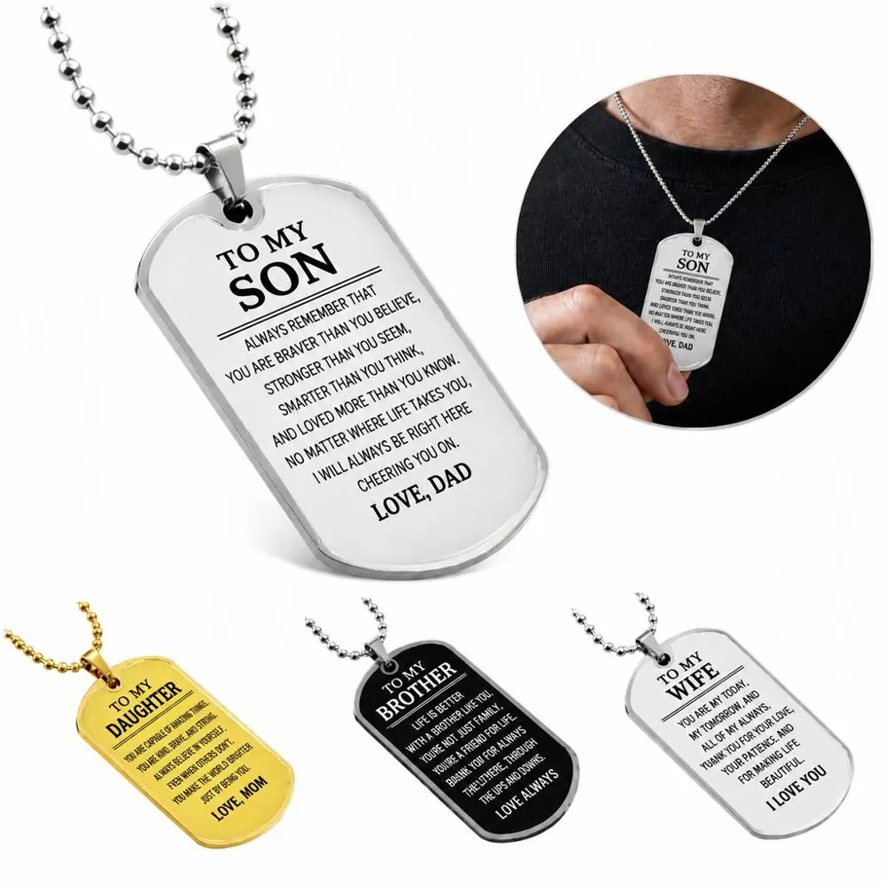 Custom Engraved Necklace with Two-Sided Pendant 2