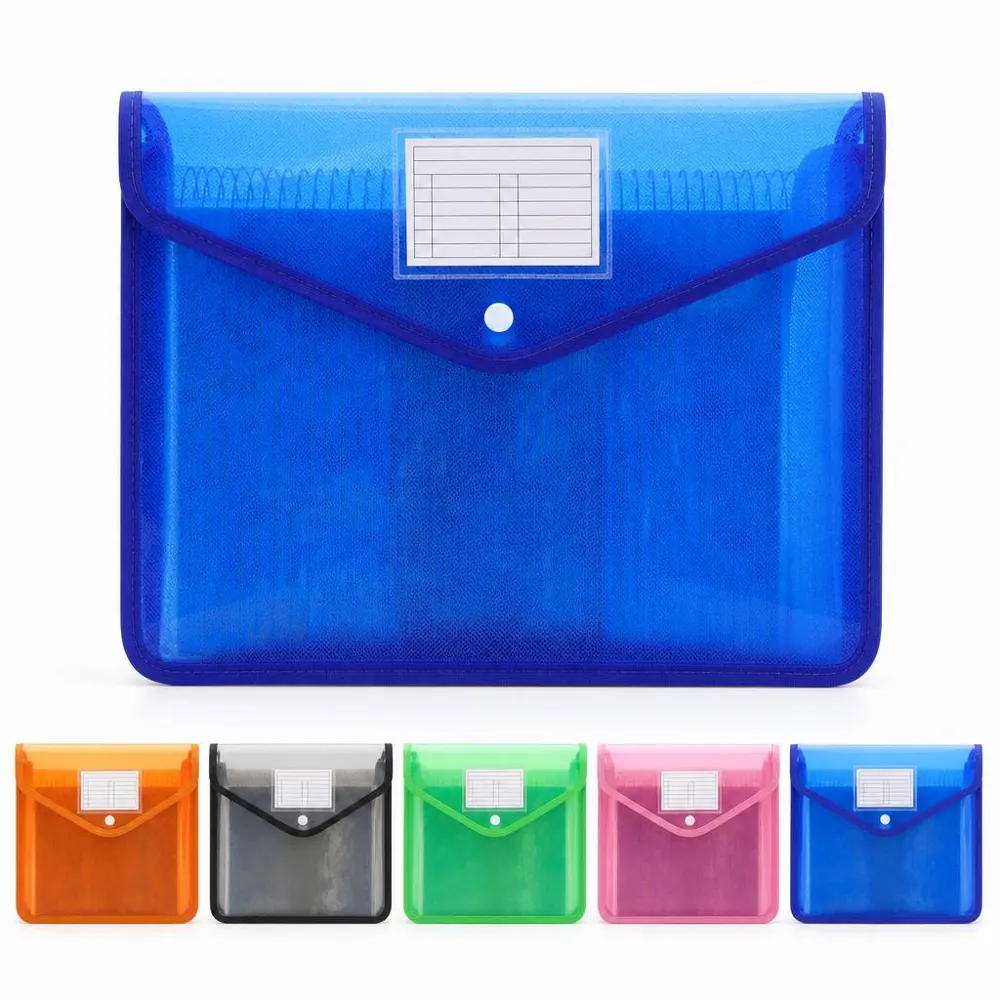 Clear PVC Snap Closure Document File Folder A4 Letter 2