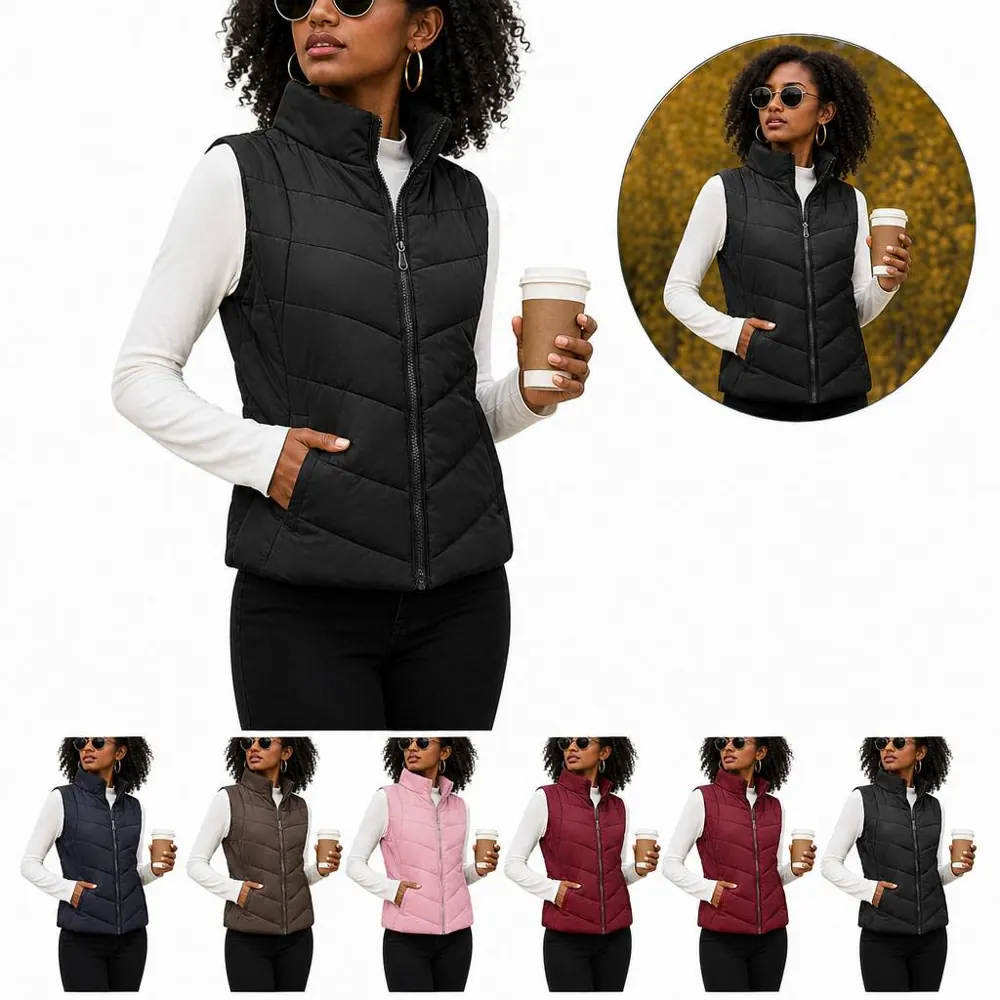 Women's Quilted Sleeveless Puffer Vest Lightweight 2