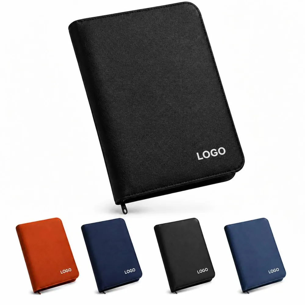 Zippered Business Portfolio with Refillable Notebook