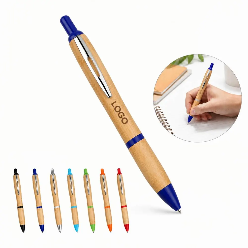 Sustainable Bamboo Retractable Ballpoint Pen for Daily