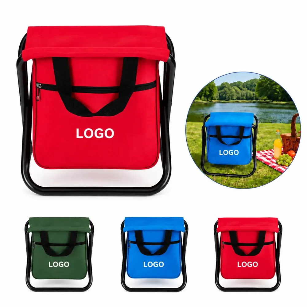 Portable Folding Camping Stool with Storage Pouch