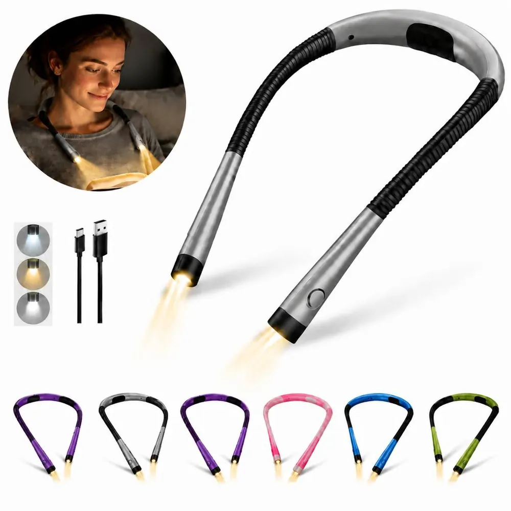 Rechargeable LED Neck Reading Light with Flexible Neck 2