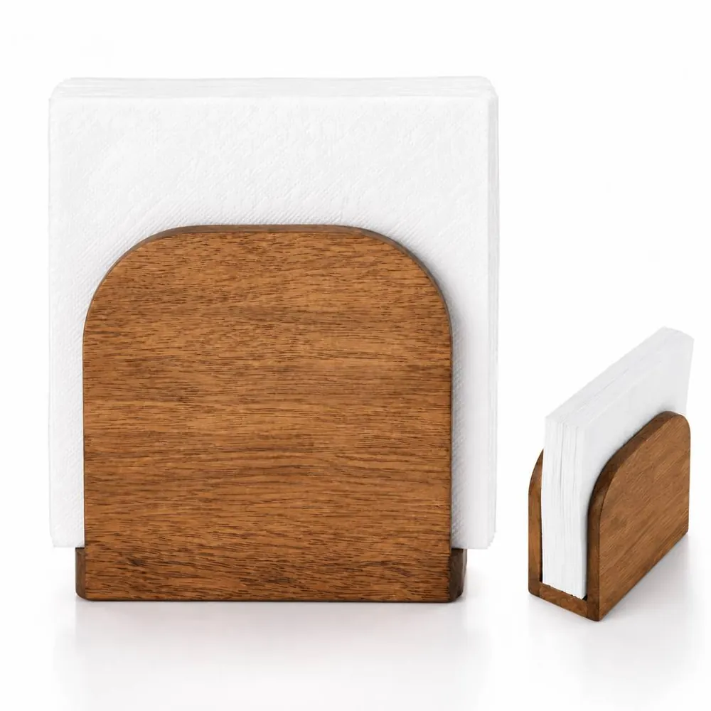 Upright Wooden Paper Napkin Holder for Dining Tables 2