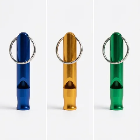 CrispCall Key Whistle: Sleek Aluminum Design, Piercing Sound