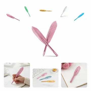Feather-Shaped Fine Point Gel Pen, Ergonomic Compact Design