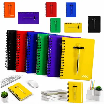 Spiral Notebook Set with Pen Holder and Sticky Notes