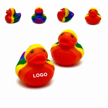 Rainbow Rubber Duck Bath Toy, Non-Toxic for Kids & Adults