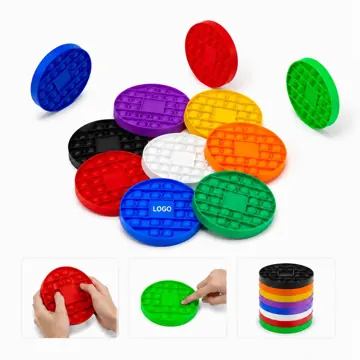 Round Silicone Pop Fidget Toy, Stress Relief Handheld