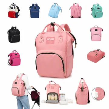 Large Capacity Diaper Backpack with Insulated Bottle Pocket
