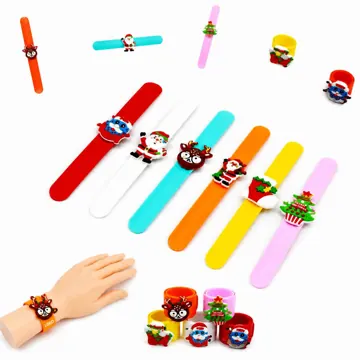 Christmas Silicone Slap Bracelet Festive Wristband for Kids