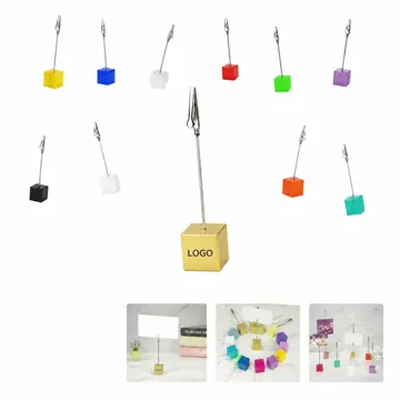 Colorful Cube Memo Clip Holder for Desk Organization