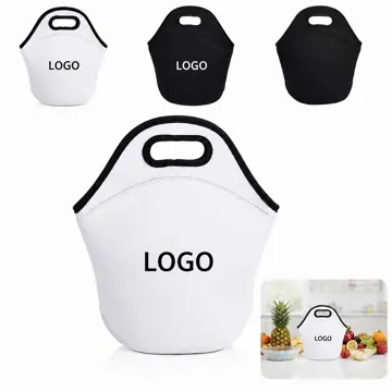 Large Insulated Neoprene Lunch Bag with Secure Zipper