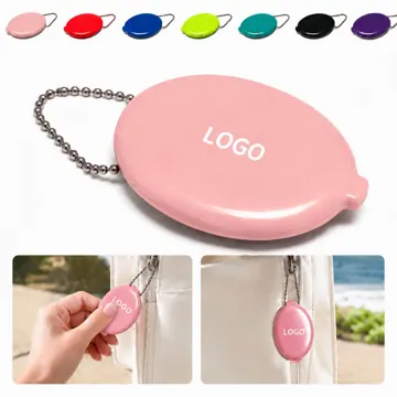 Oval Squeeze Coin Purse with Chain, Durable PVC
