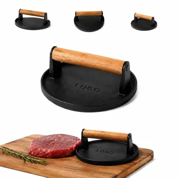 Cast Iron Burger Press for Flat, Even Patties