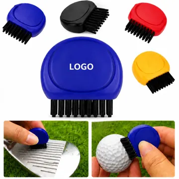 Portable Golf Groove Brush with Clip for Club Cleaning
