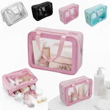 Clear PVC Travel Makeup Bag Toiletry Organizer for Airport