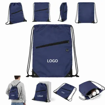 Reinforced Corner Drawstring Backpack, 210D Polyester