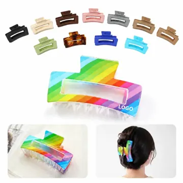 Rectangle Hair Claw Clip, Strong Grip for All Hair Types