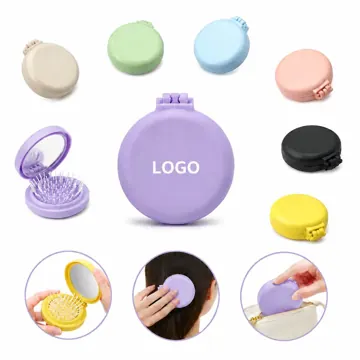 Folding Airbag Comb with Mirror for Travel Grooming