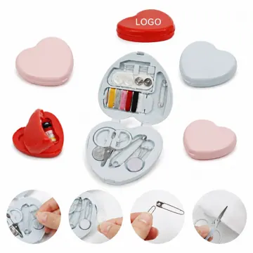 Compact Heart-Shaped Sewing Kit with Portable Travel
