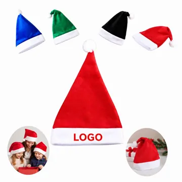 Plush Felt Santa Hat with Pom-Pom for Christmas