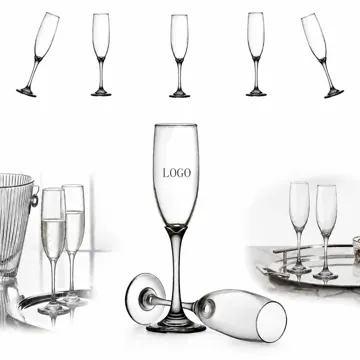 6oz Embossed Champagne Flute, Sparkling Wine Glass